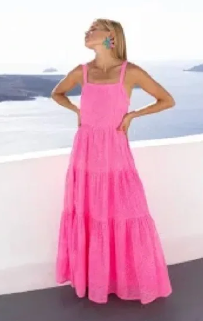 Oliphant Strappy Maxi in Delray Pink size XS