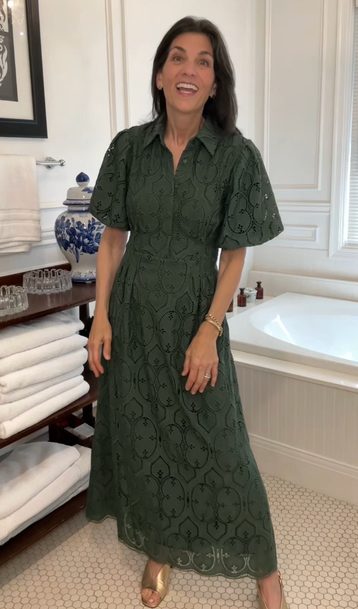 Tuckernuck Olive Eyelet Delaney Dress size XL