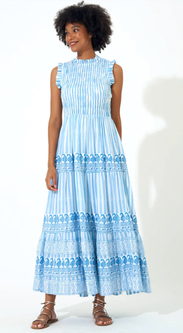 Oliphant Smocked Maxi Dress size XS