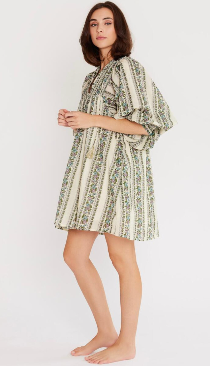 MILLE Saffron Midi Dress in Goa Stripe size XS