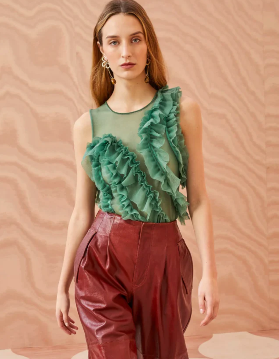 ULLA JOHNSON Winnifred Chiffon Top size S