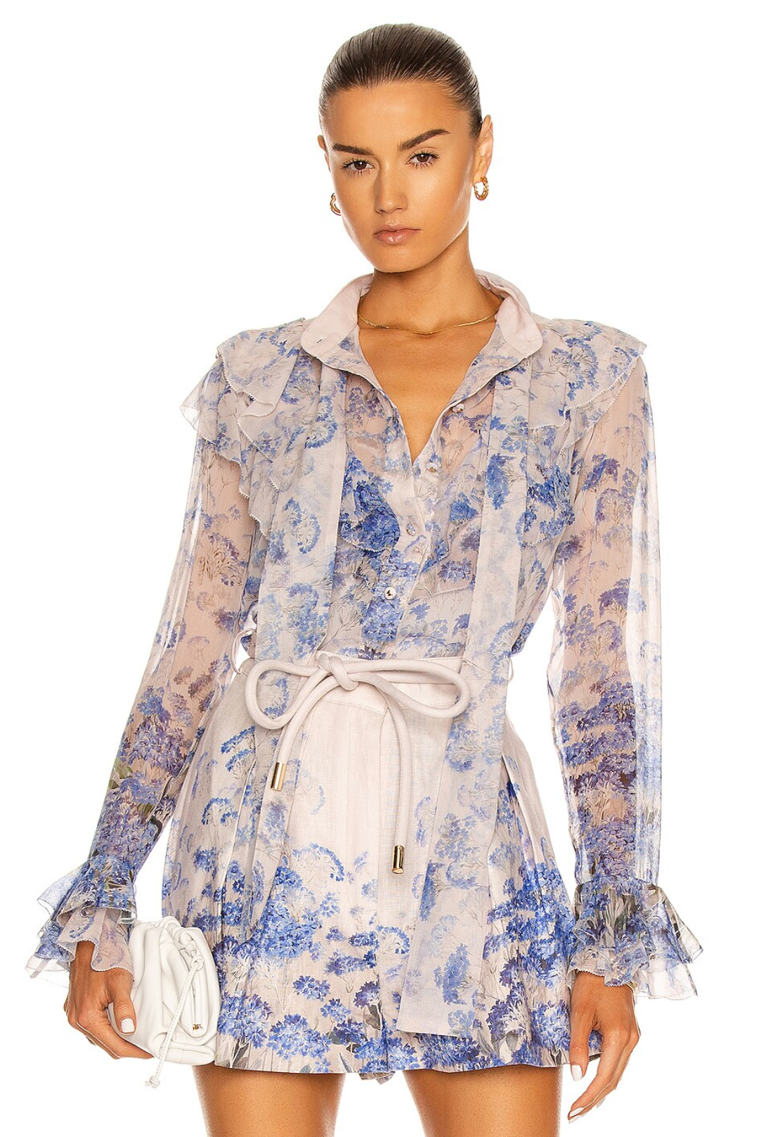 ZIMMERMANN Luminous Floral Cotton-Silk Blouse size US 8