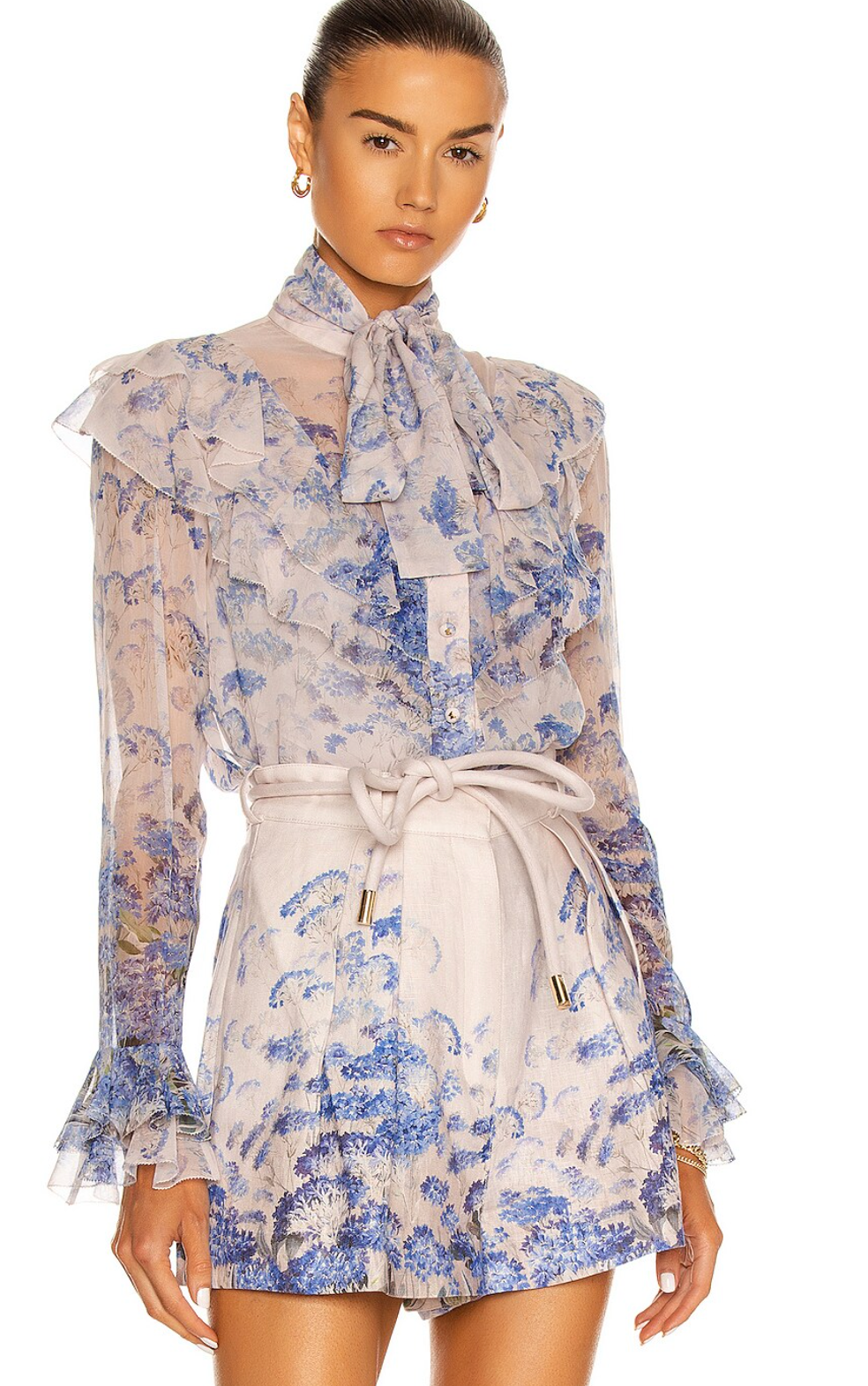 ZIMMERMANN Luminous Floral Cotton-Silk Blouse size US 8