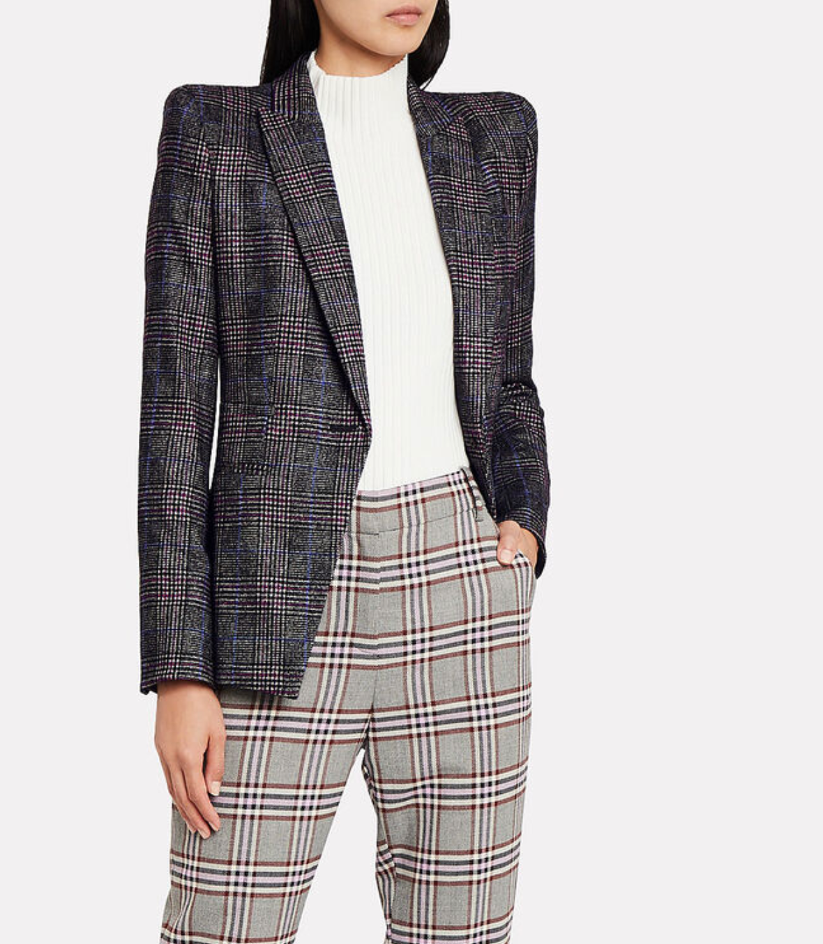 Veronica Beard Brock Plaid Dickey Blazer size 6