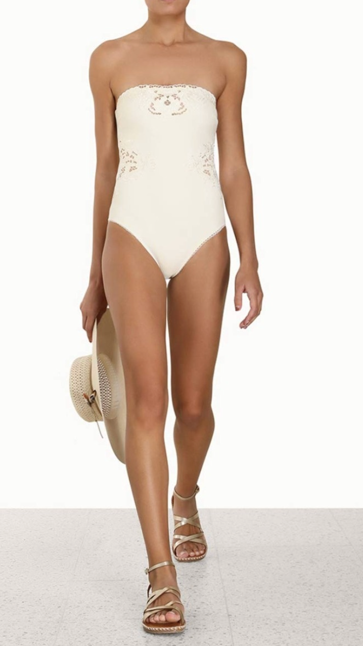 ZIMMERMANN Halcyon Embroidered Swimsuit size 3 (US 10)
