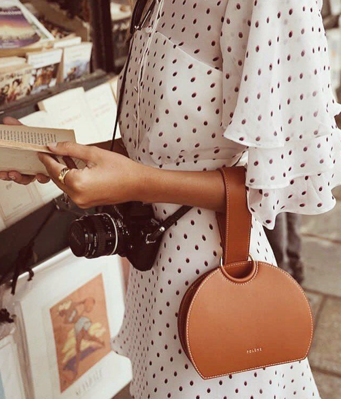POLENE Numero Six Bag  Monochrome Terracota
