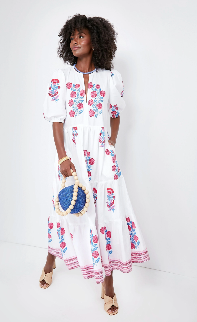 Oliphant Puff Sleeve Maxi Dress size L