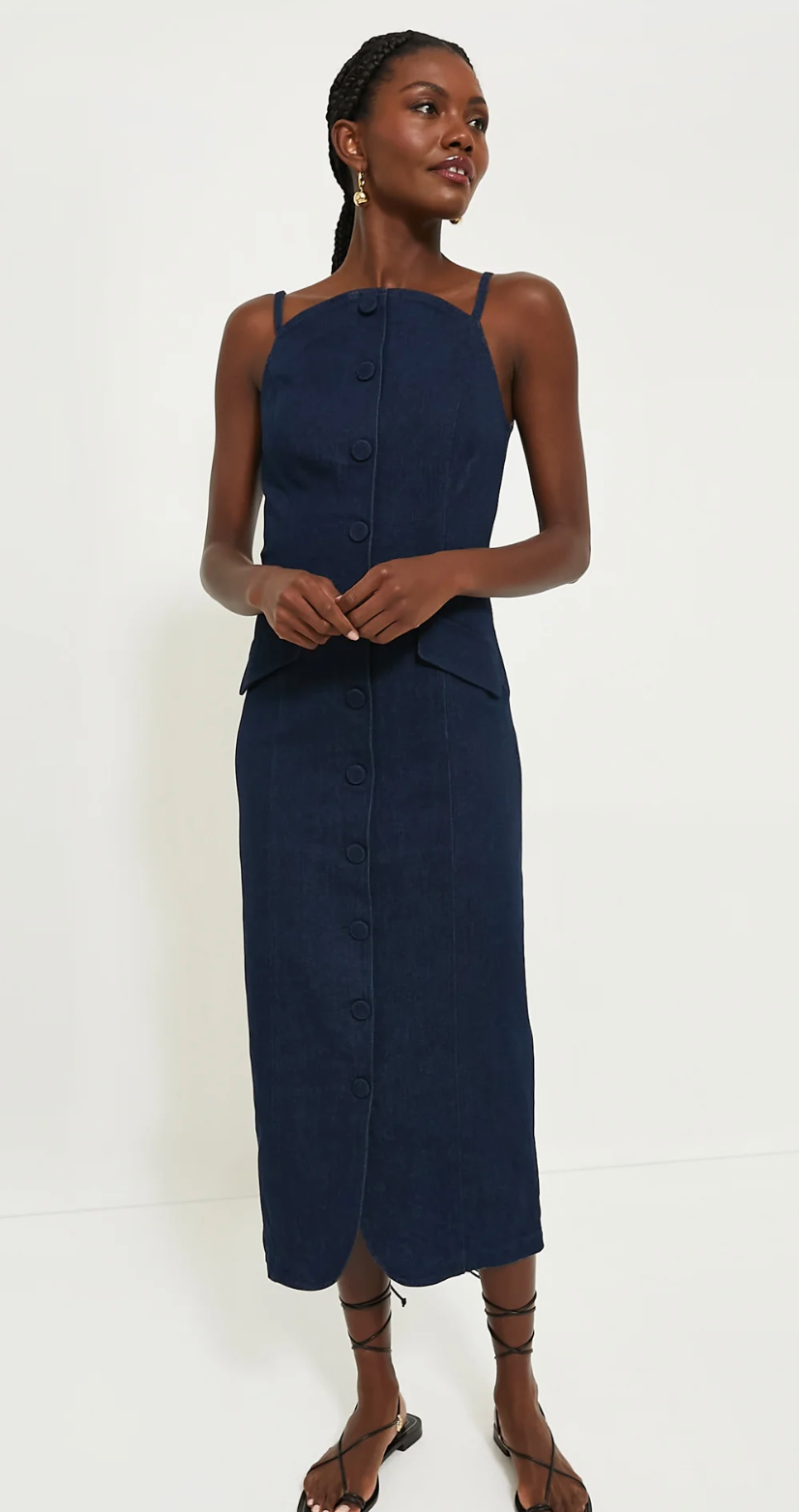 Tuckernuck Lilliana Denim Midi Dress size XS