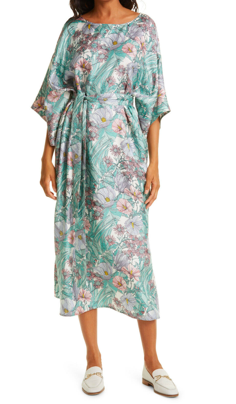 Tory Burch Robinson Silk Midi Dress size S