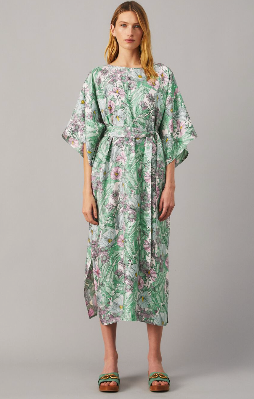 Tory Burch Robinson Silk Midi Dress size S
