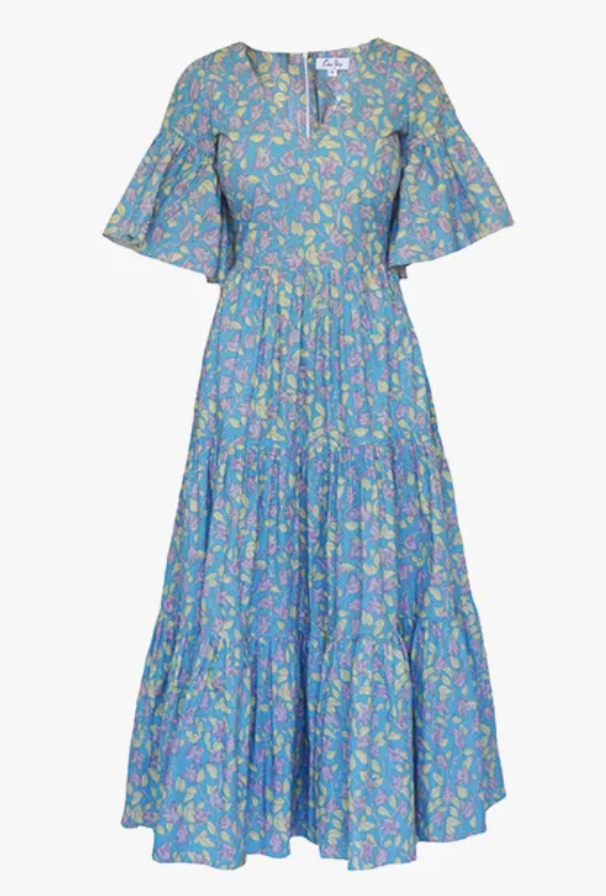 Coco Shop Tiered V Neck Midi Dress size XS
