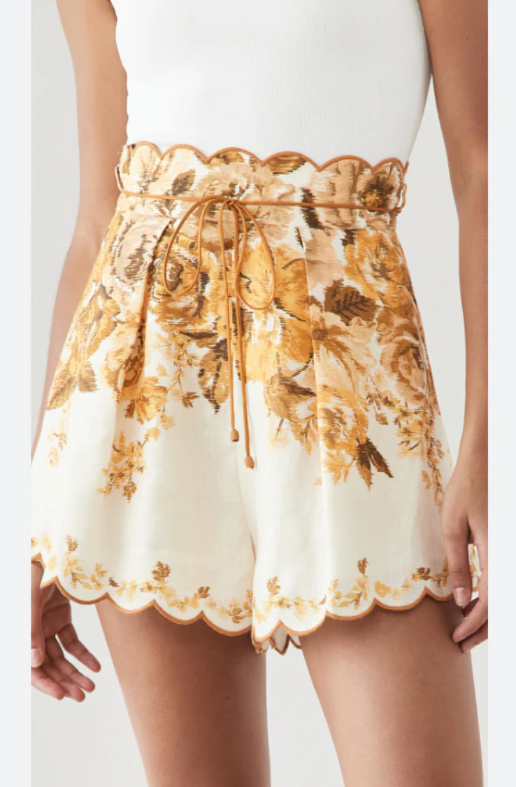 ZIMMERMANN Aliane Scallop Shorts size US 4