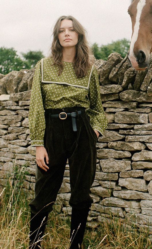DOEN Renoir Green Top size S