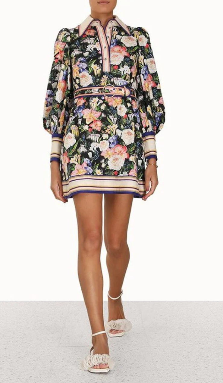 ZIMMERMANN Coaster Long Sleeve Tunic Mini Dress size US 6