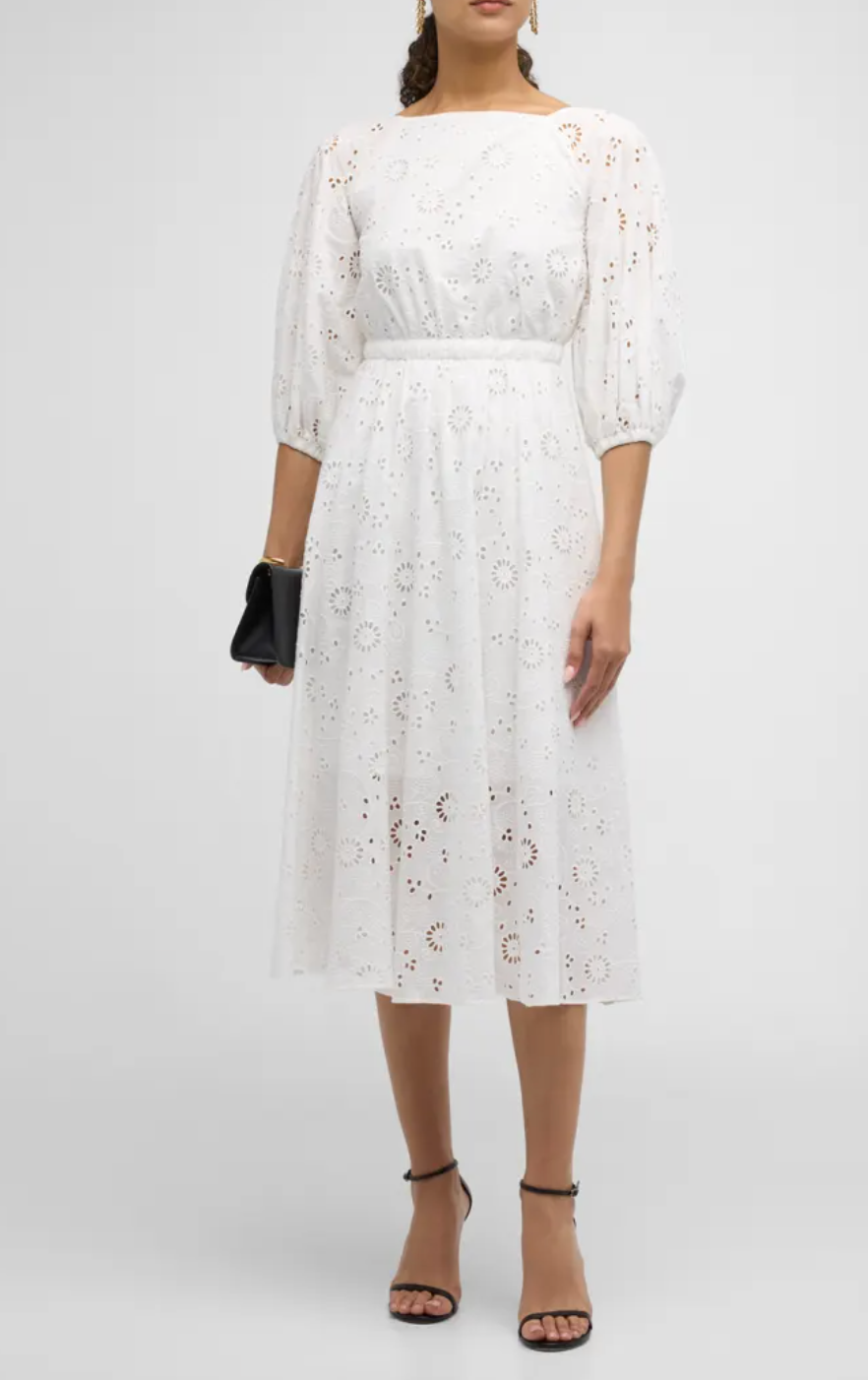 CAROLINA HERRERA Shirred Midi Dress size US 10