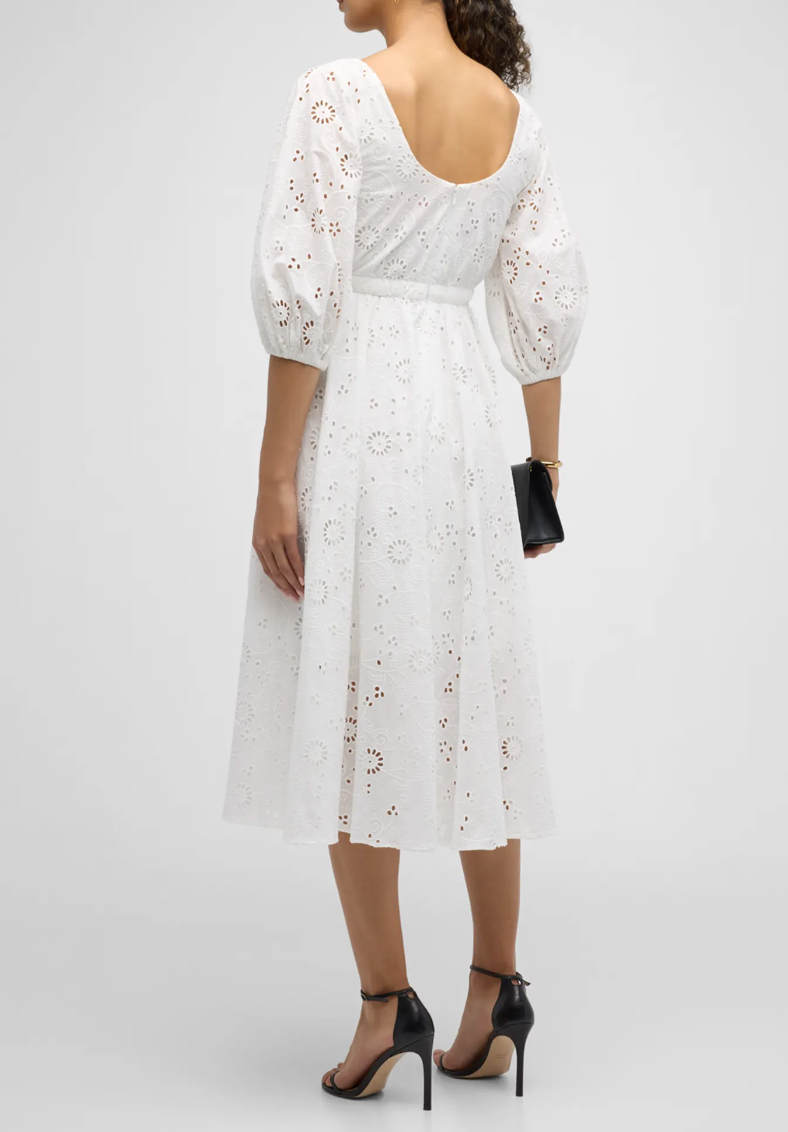 CAROLINA HERRERA Shirred Midi Dress size US 10