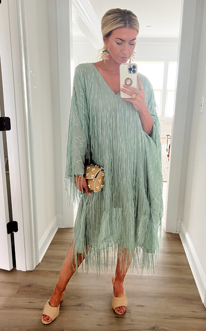Anthropologie Fringe Kaftan ONLY SIZE