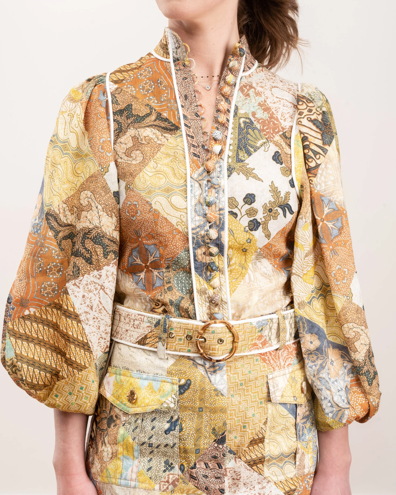 ZIMMERMANN Brightside Paisley Linen Shirt size US 4