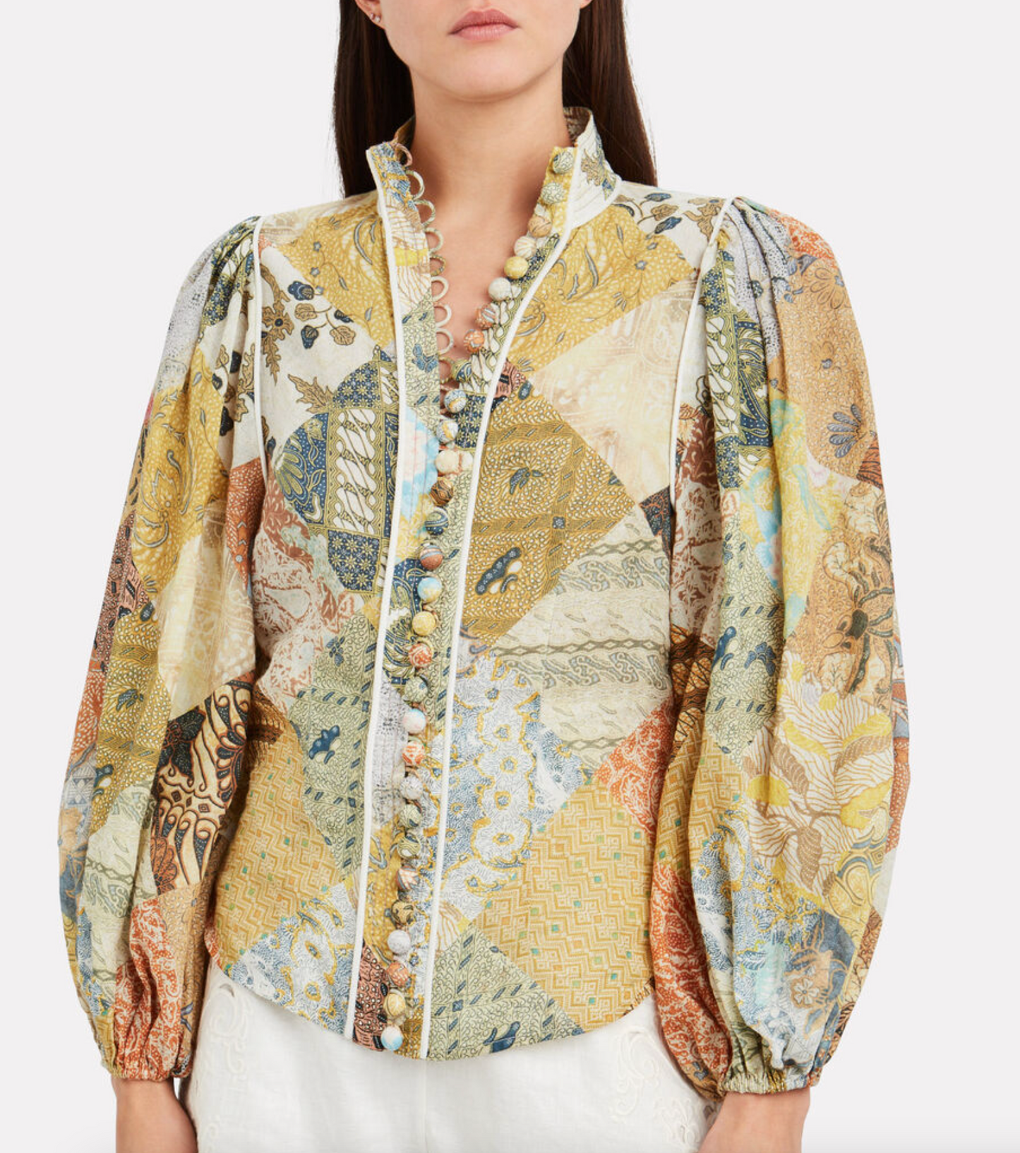 ZIMMERMANN Brightside Paisley Linen Shirt size US 4