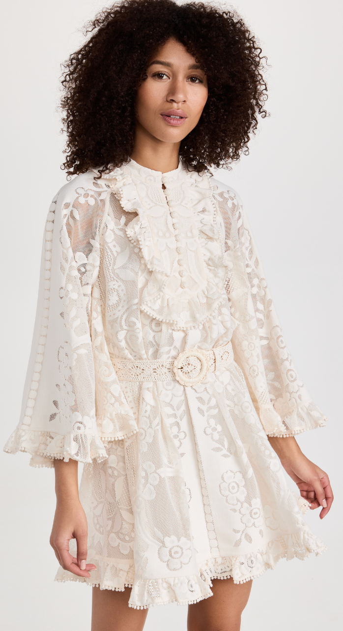 Zimmermann Tiggy Lace Mini Tunic Dress size 8