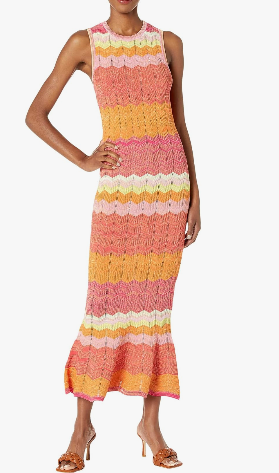 Milly Chevron Mermaid Midi Dress size S