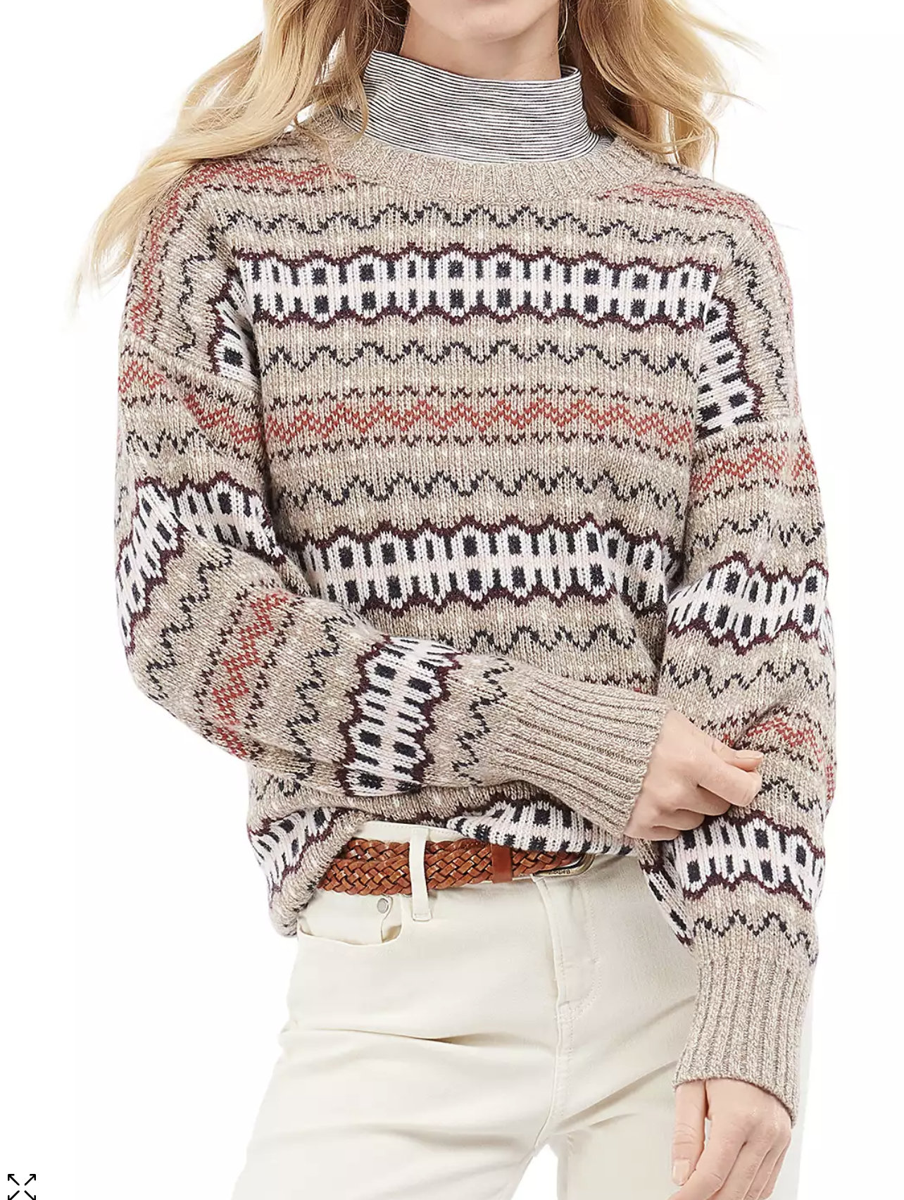 Barbour Reedley Fair Isle Sweater size US 8