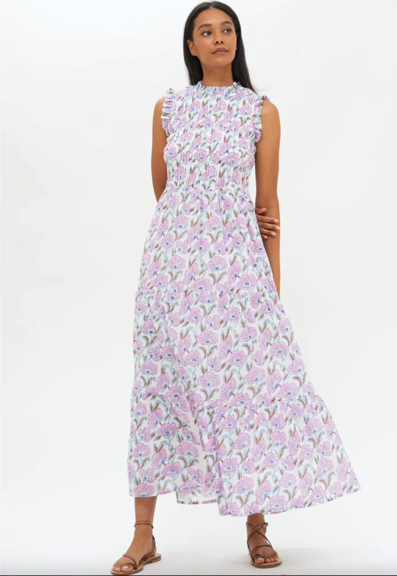 Oliphant Smocked Maxi Dress size M