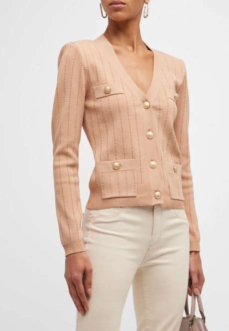 L'Agence Calypso Fitted Cardigan size L