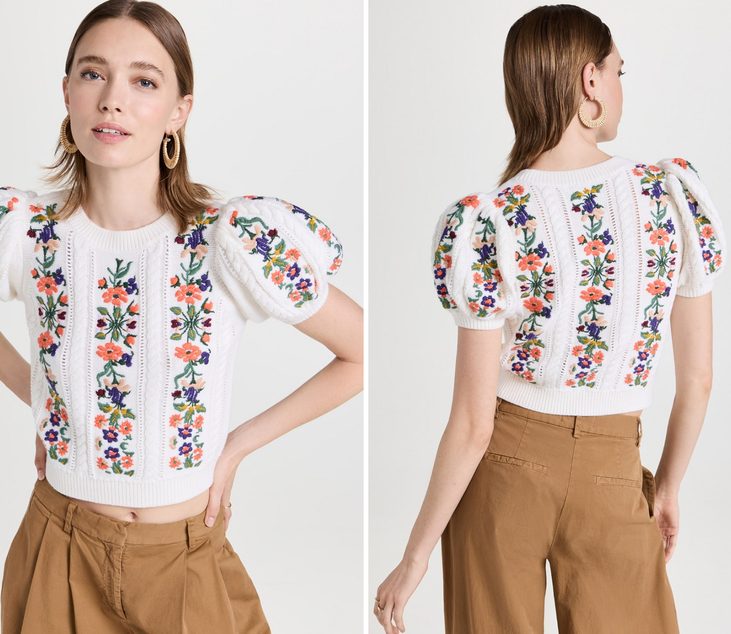 Alice and Olivia Daren Puff Sleeve Sweater size S