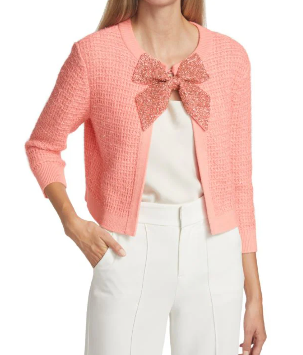 Alice and Olivia Akira Bow-Embellished Cardigan size XS