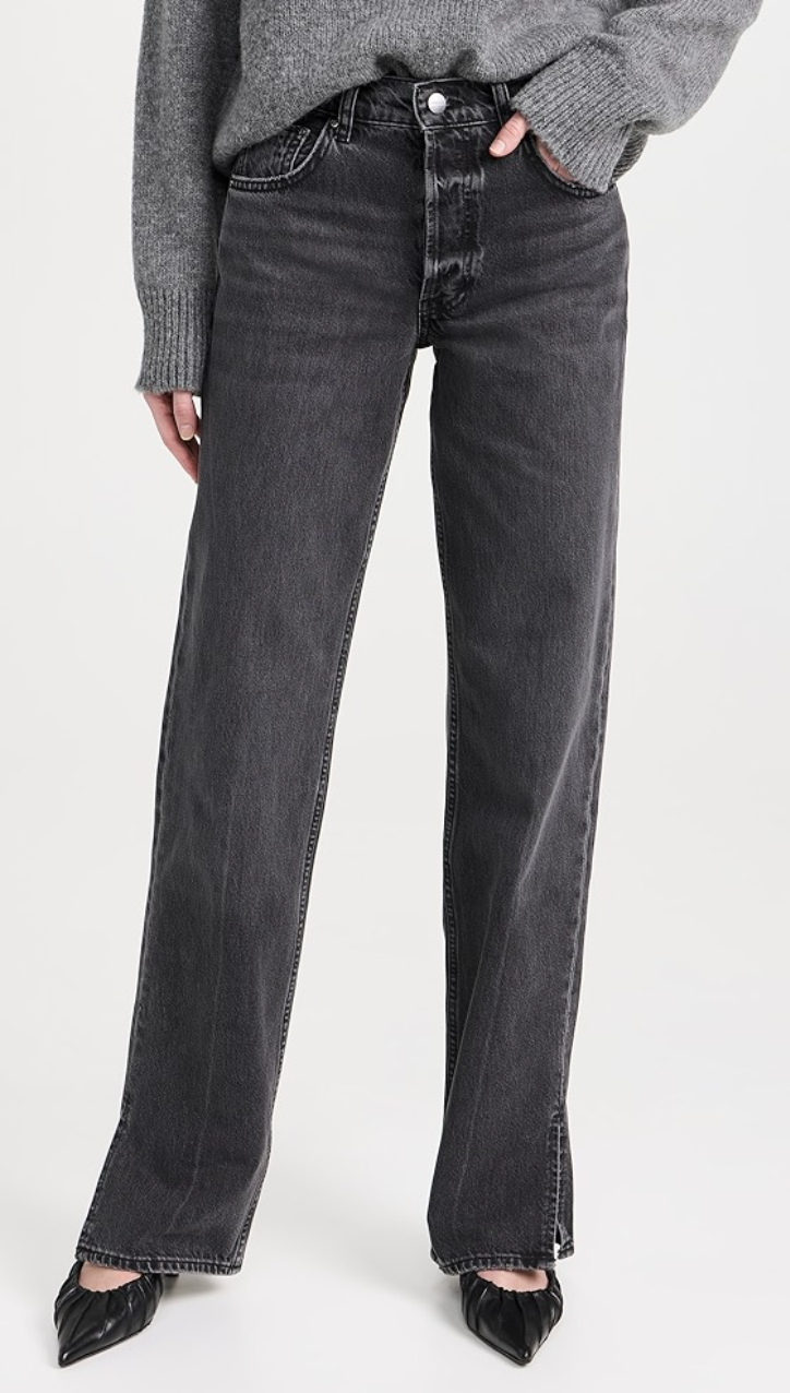 Anine Bing Roy Mid Rise Relaxed Straight Jeans size 31