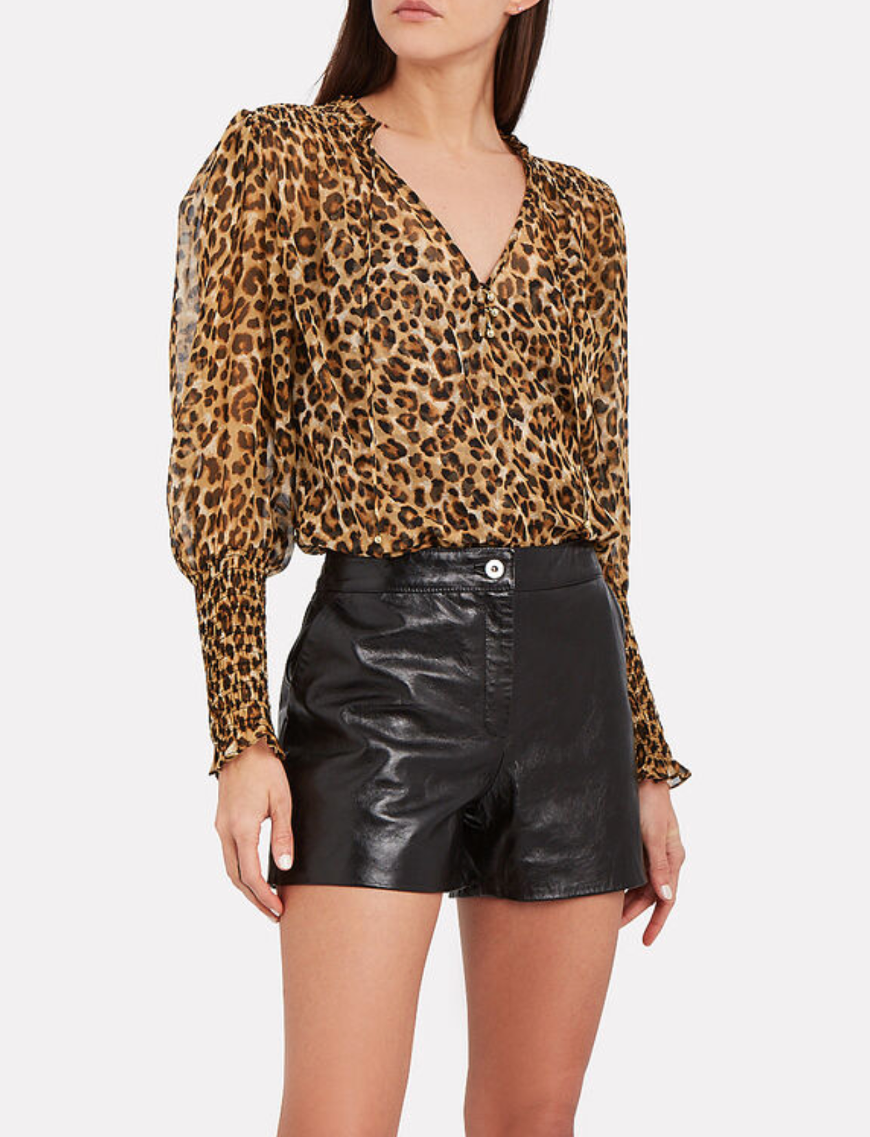 Veronica Beard Jaz Silk Leopard Blouse size XS