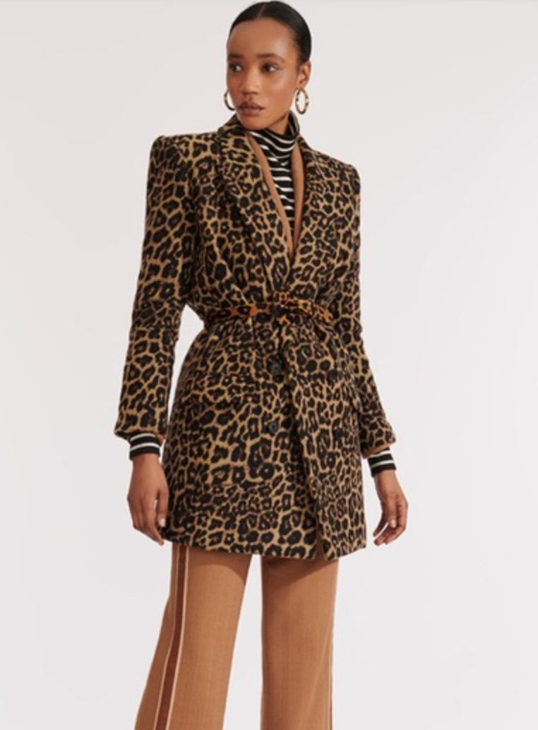 Veronica Beard Sienna Dickey Leopard Coat size 4