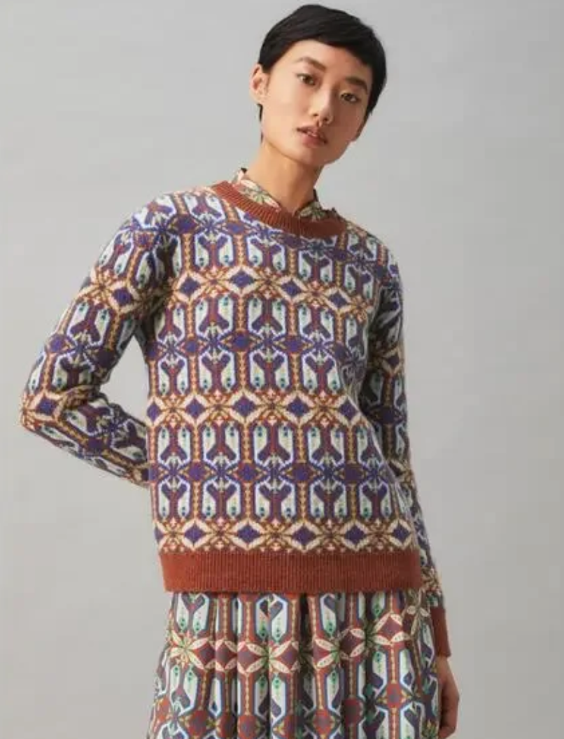 Tory Burch Rust Melange Fair Isle Sweater size S