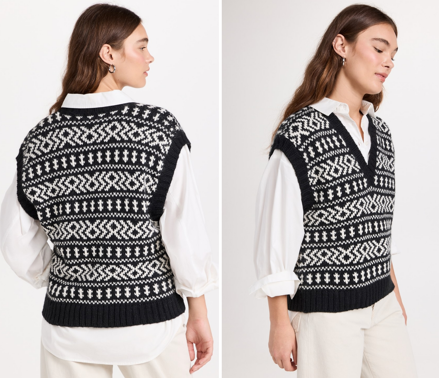 The Great The Geo Fair Isle Alpaca Sweater Vest size L