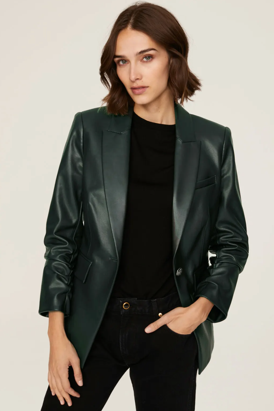 Veronica Beard Hollis Faux Leather Dickey Jacket size 12
