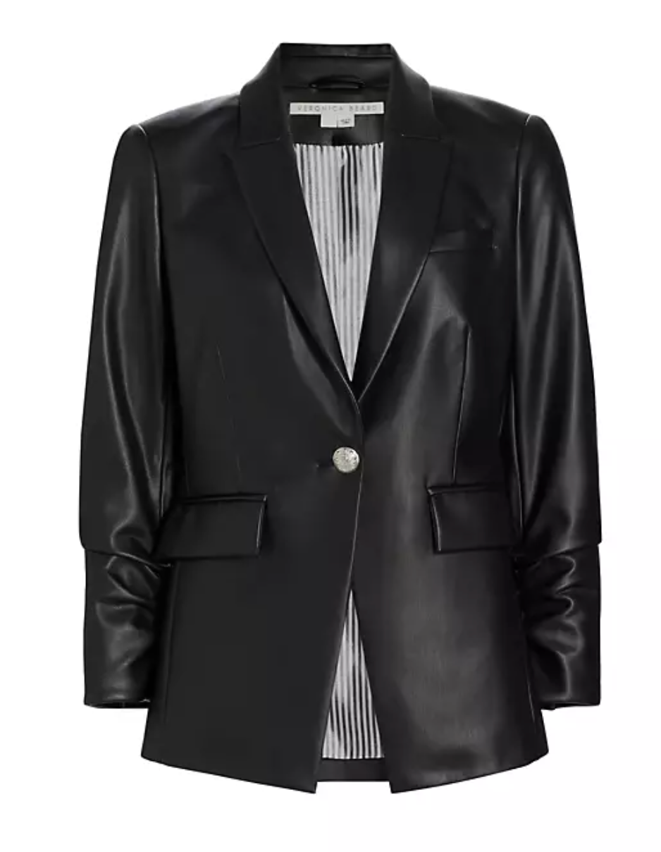 Veronica Beard Hollis Faux Leather Dickey Jacket size 12