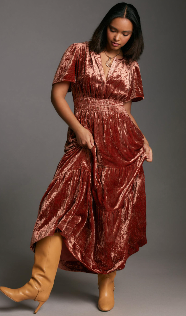 Anthropologie Velvet Somerset Maxi Dress size M