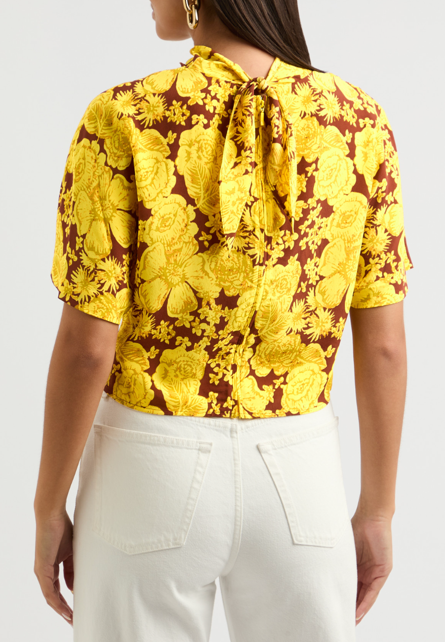 Diane Von Furstenberg Olympia Floral Chiffon Top size XS