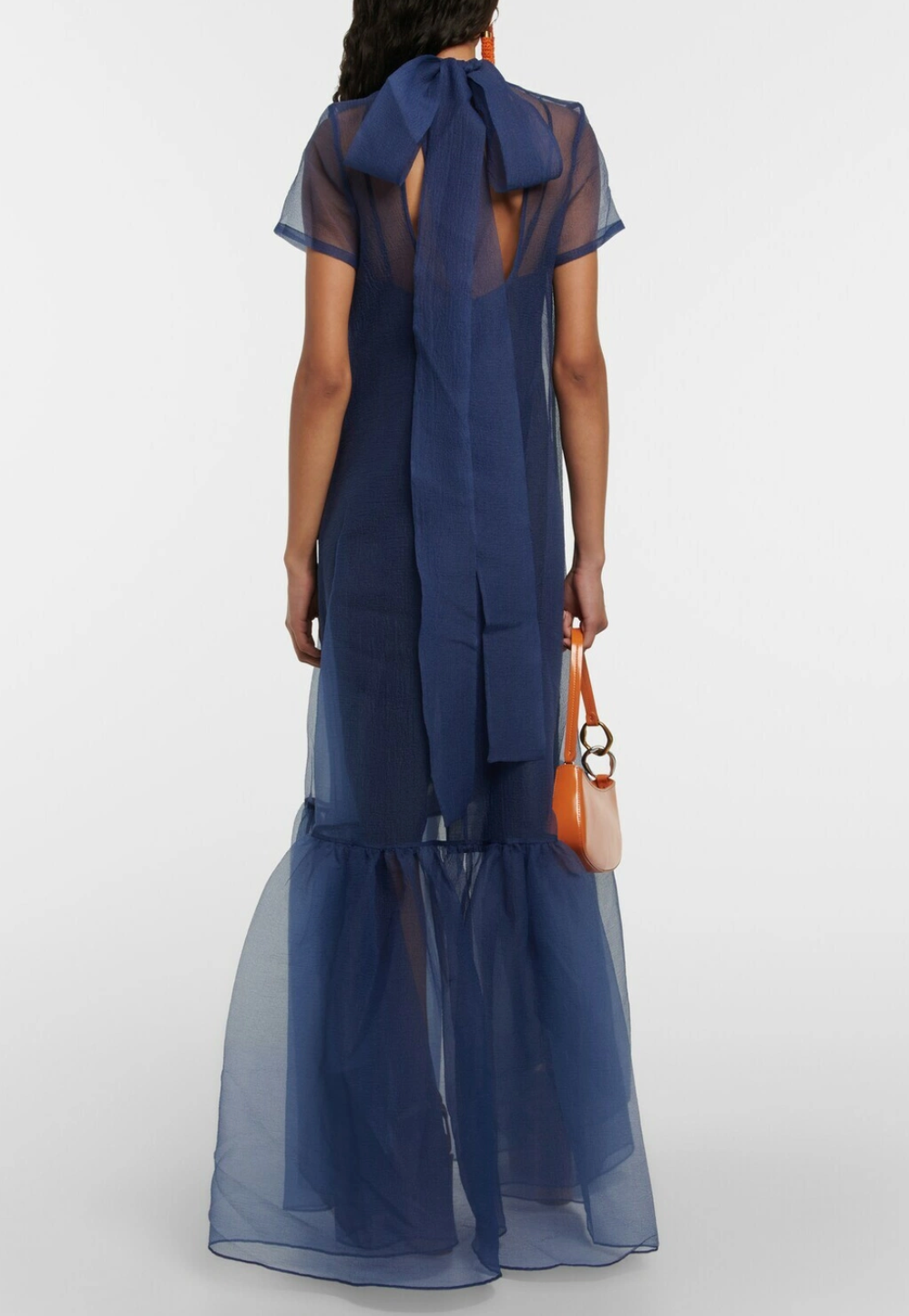 Staud Navy Blue Organza Calluna Dress size XS