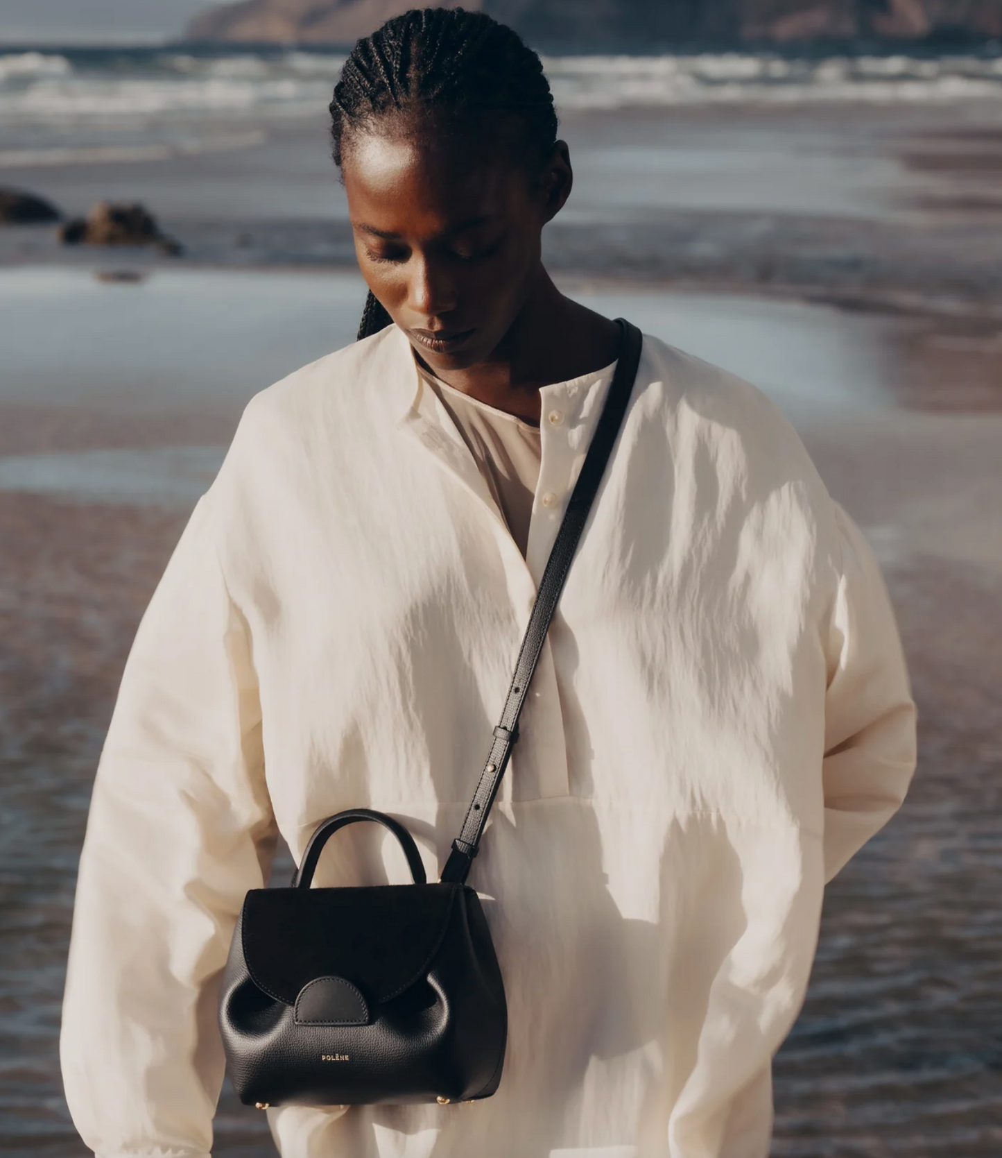 Polene Numero Un Nano Trio Black Crossbody Bag