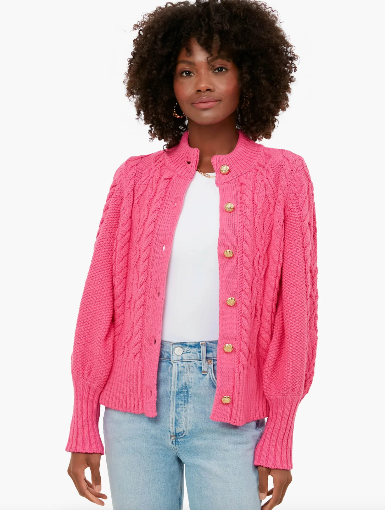 Tuckernuck Hot Pink Cotton Colette Cardigan size S