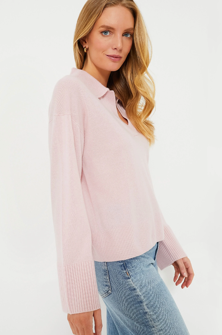 Alex Mill Isa Baby Pink Polo Cashmere Sweater size M