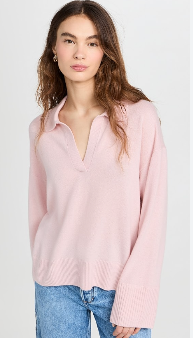 Alex Mill Isa Baby Pink Polo Cashmere Sweater size M