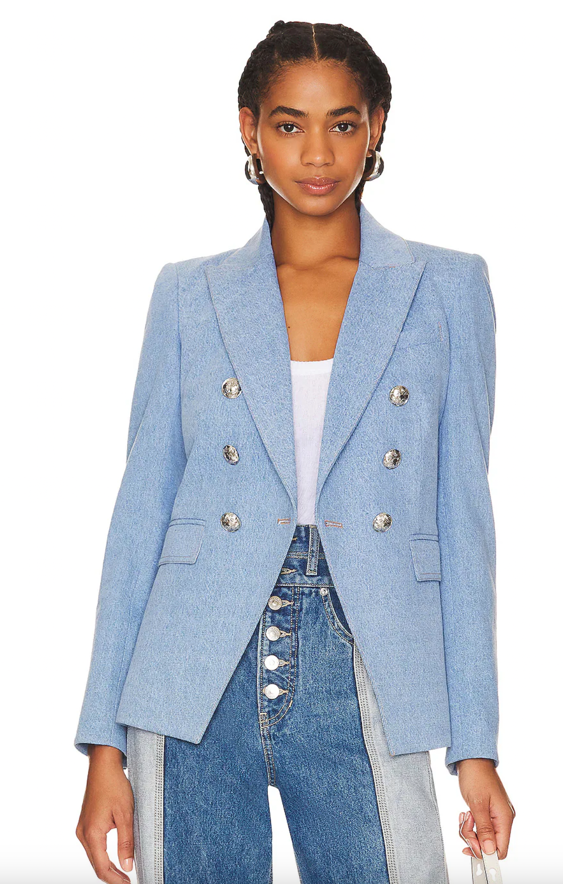 Veronica Beard Miller Denim Dickey Blazer Jacket size 6