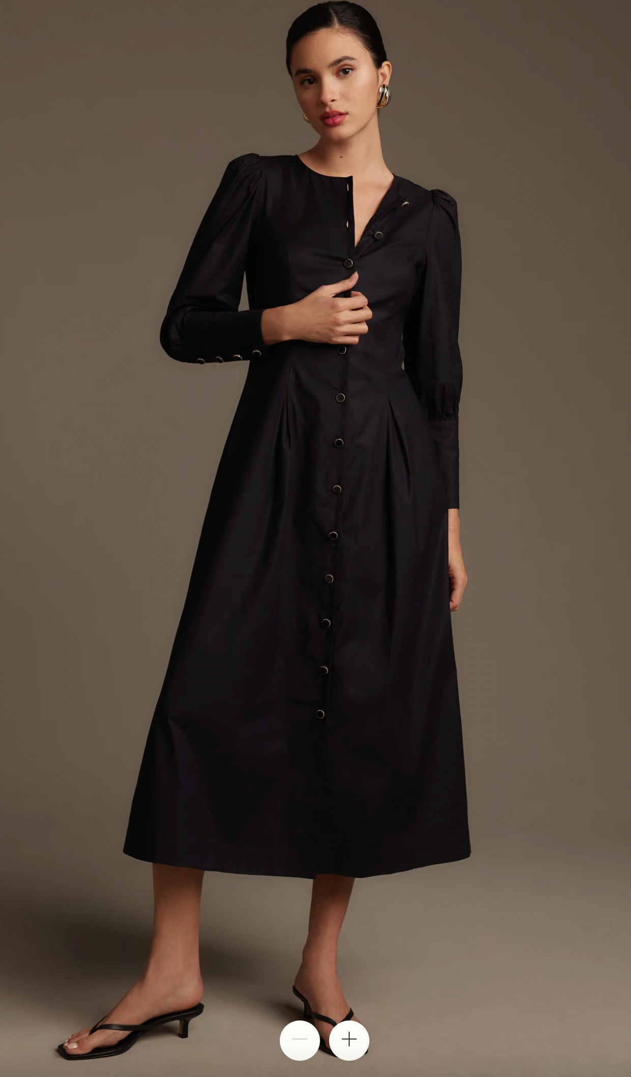 Reformation Halia Long-Sleeve Button-Front Midi Dress size 6