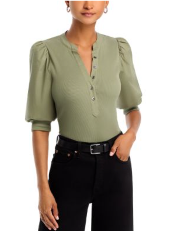 Veronica Beard Coralee Puff Sleeve Top size M