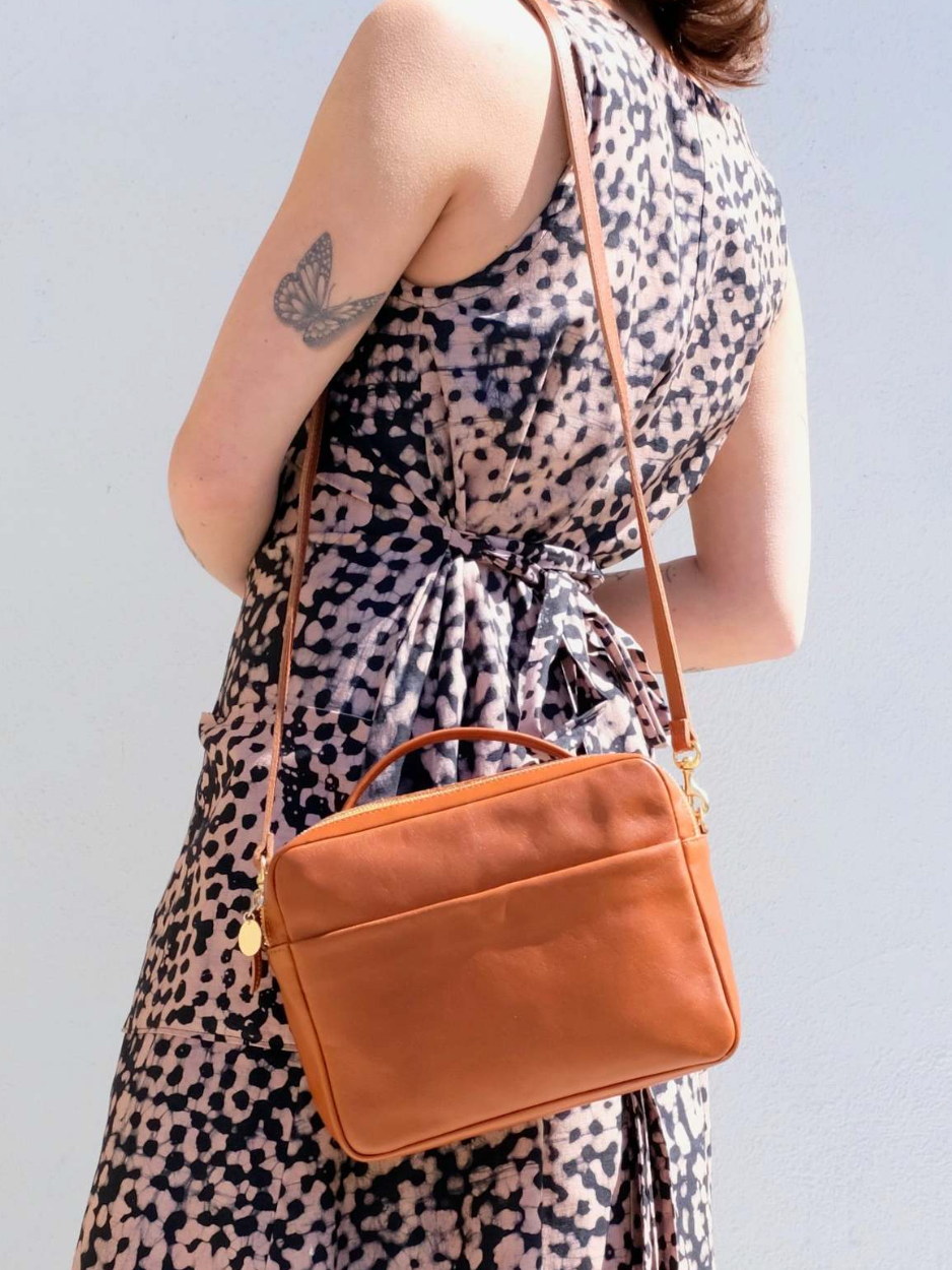 Clare V Mirabel Crossbody Bag in Miel