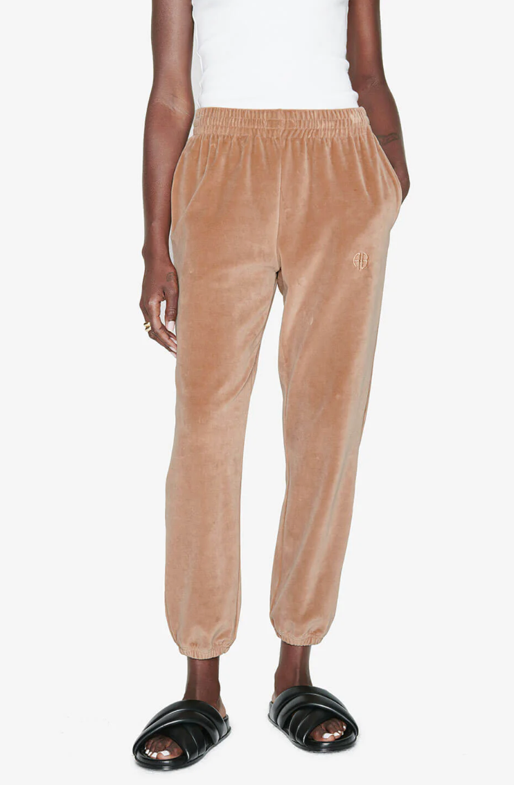 Anine Bing Evan Velour Joggers Pants size M