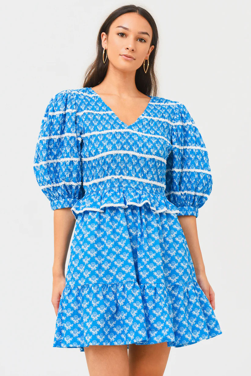 Sea New York Annika Smocked Mini Dress size XS
